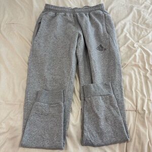 Adidas Stadium Fleece Joggers Badge of Sport Logo Gray Size M
